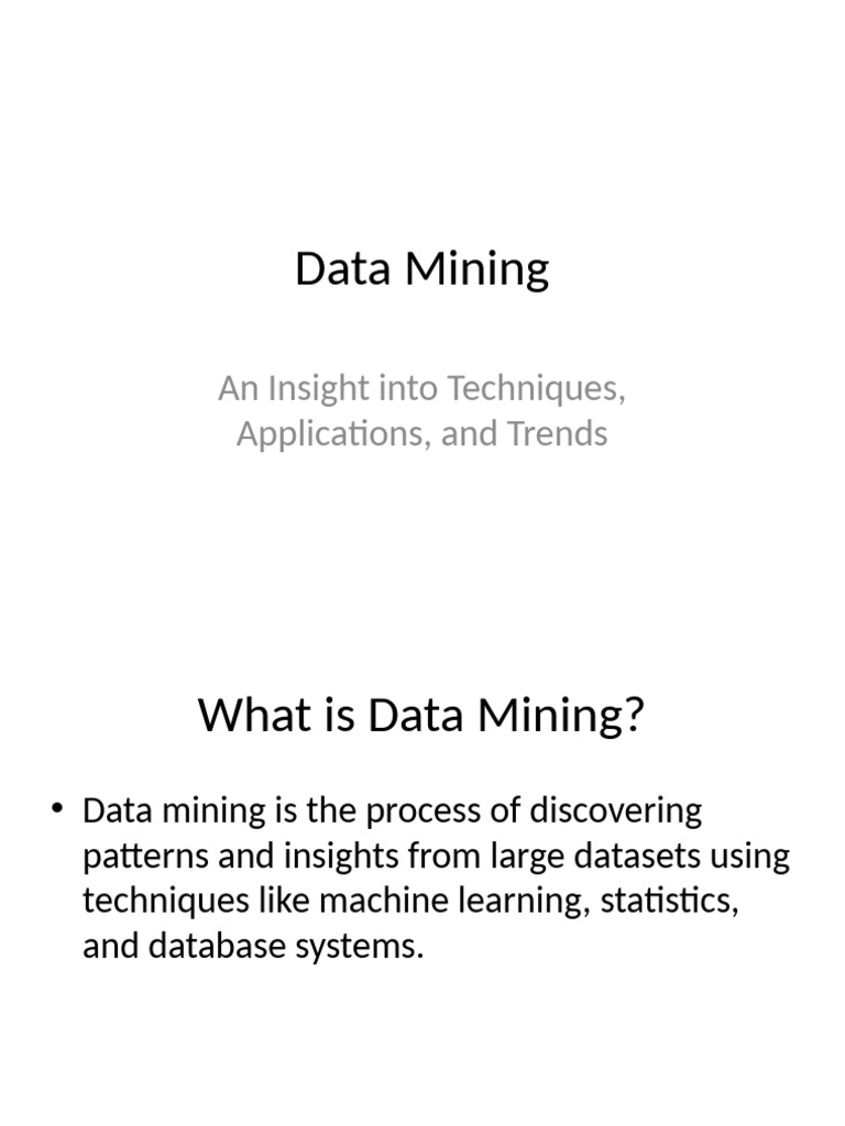 Data Mining Presentation | PDF | Data Mining | Data