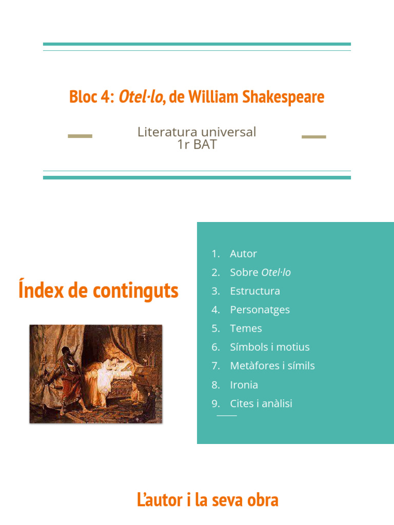 Bloc 4 - Otel Lo, de Shakespeare | PDF
