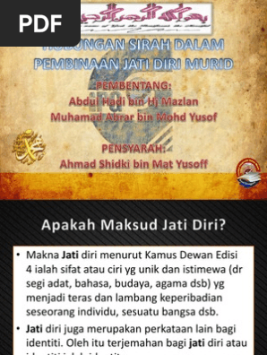 Hubungan Sirah Dalam Pembinaan Jati Diri Murid Pdf