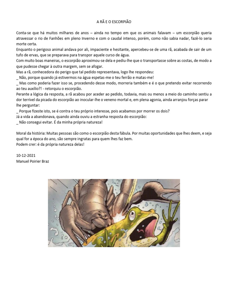 A Lenda do Escorpião e da Rã | PDF