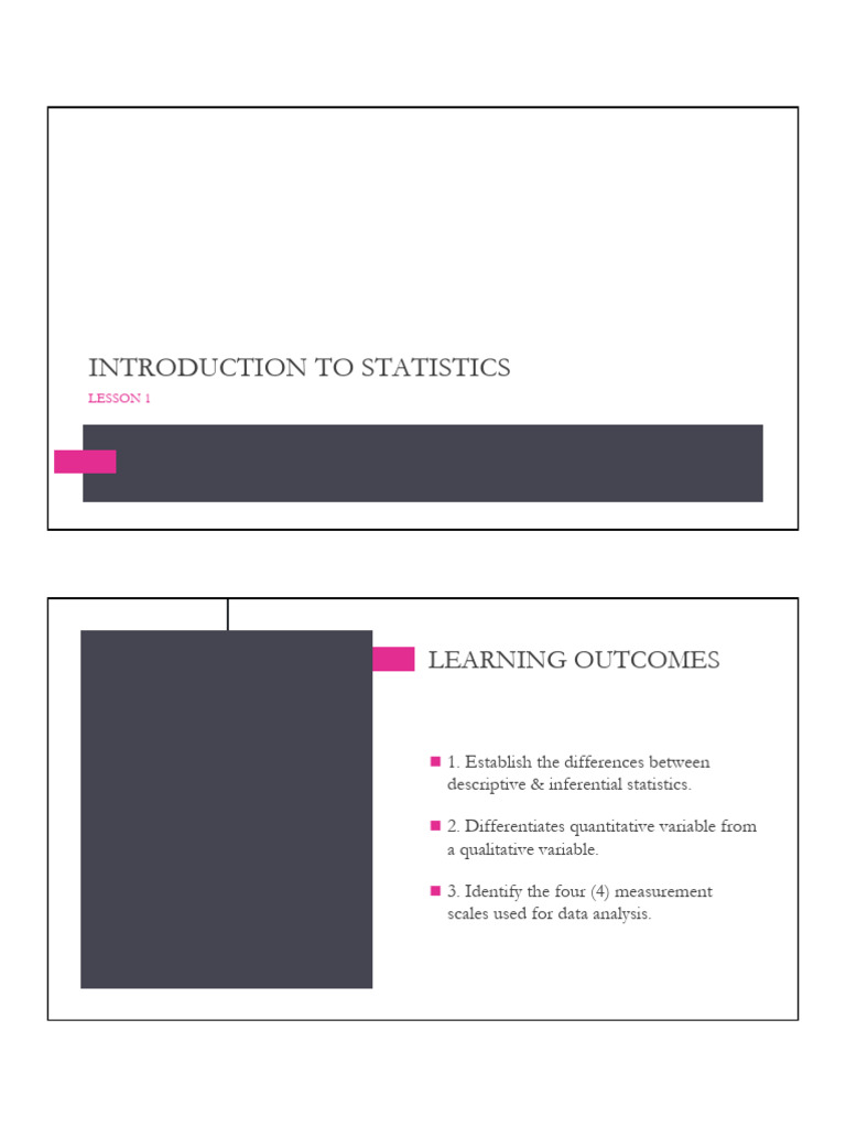 02 FIN1131 Lesson 1 Define | PDF | Statistics | Level Of Measurement