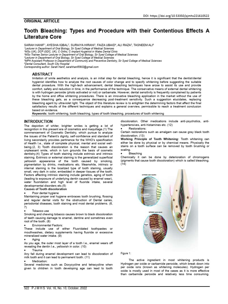 Tooth Bleaching Types and Procedure With | PDF | Human Tooth | Tooth Enamel