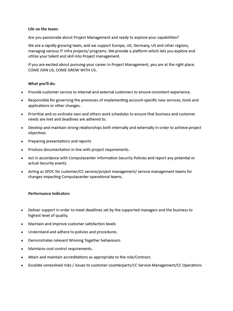 Associate Project Manager Role Overview | PDF | Project Management ...