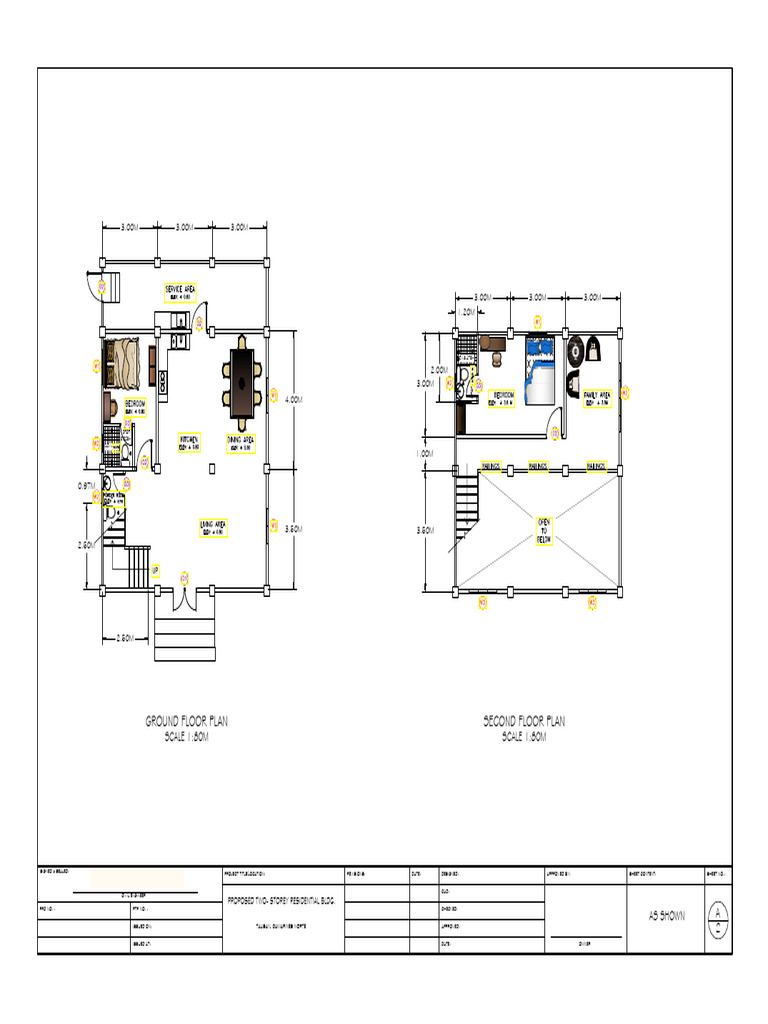 Two-Storey Residential Building Plans | PDF | Structural Engineering ...