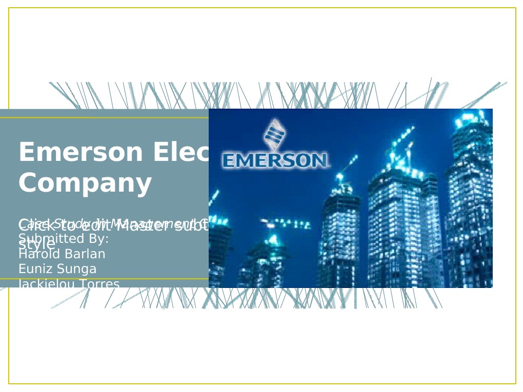 Emerson Electric Company Strategic Management Competition