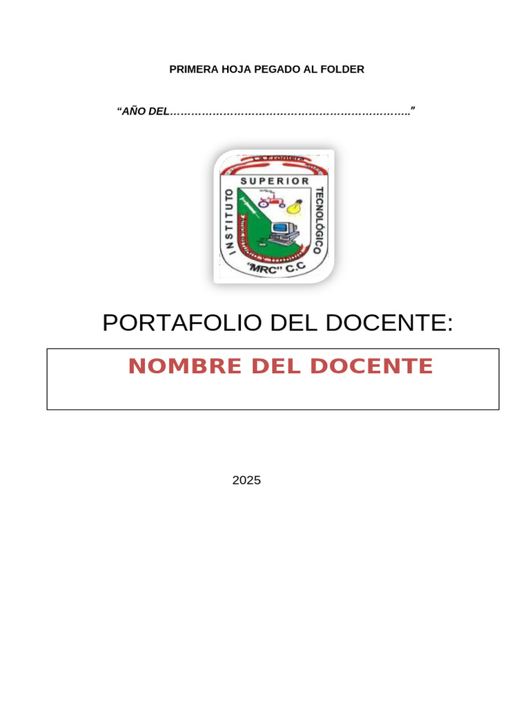 Portafolio Docente 2025 Editable | PDF