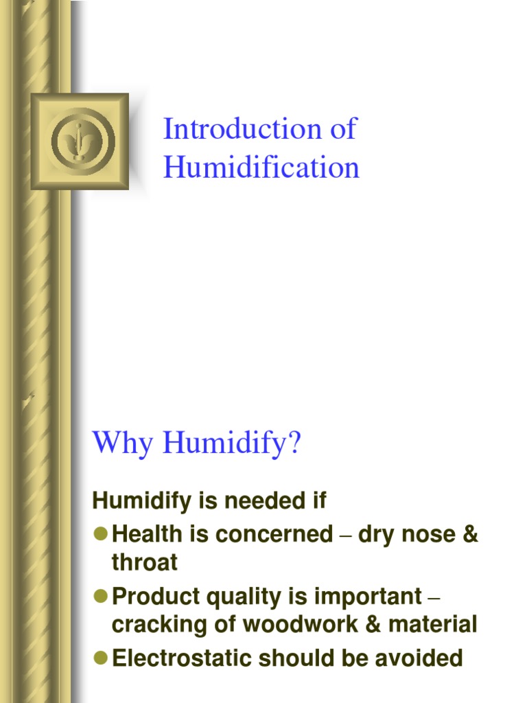 Introduction of Humidification PDF Hvac Mechanical Engineering