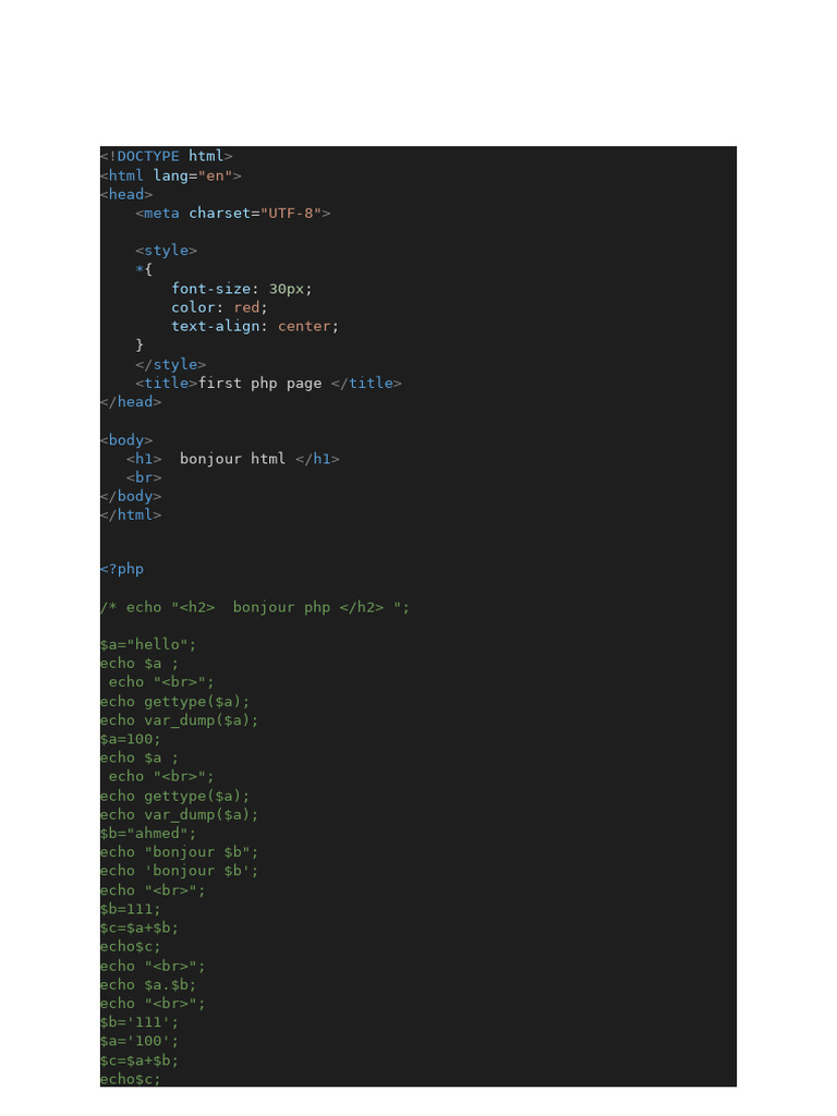 PHP Ternary Operator and Control Structures | PDF