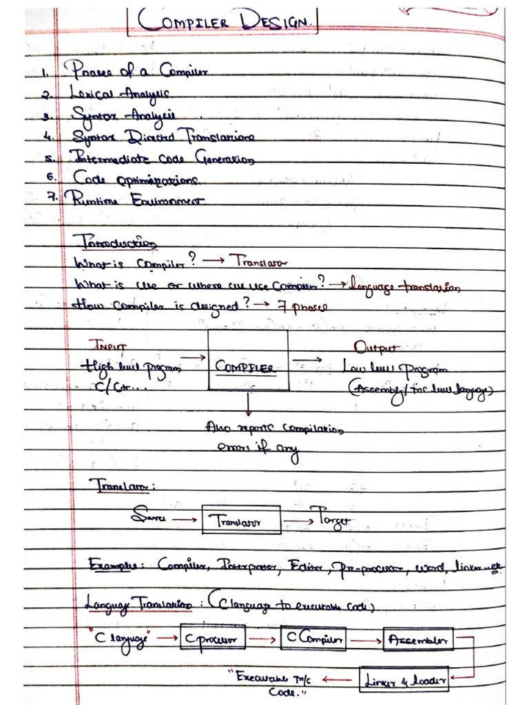 Complier Design Notes | PDF