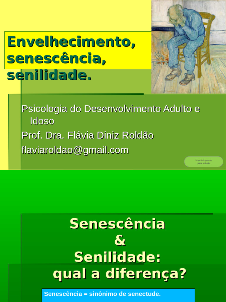 Diferenças entre Senescência e Senilidade | PDF | Envelhecimento ...