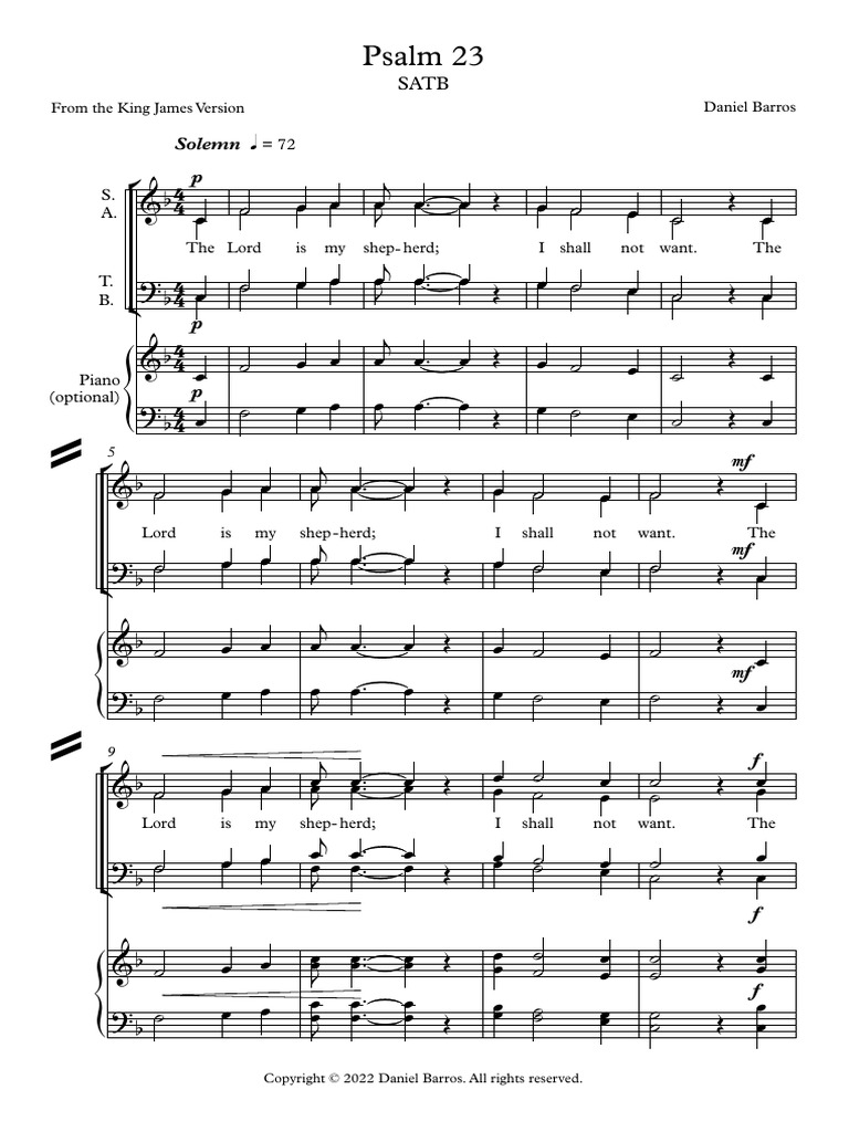 Adaptation musicale du Psaume 23 | PDF