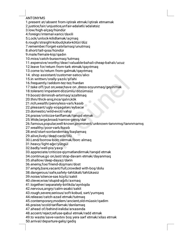 Antonyms | PDF