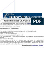 Circumference of A Circle Formula