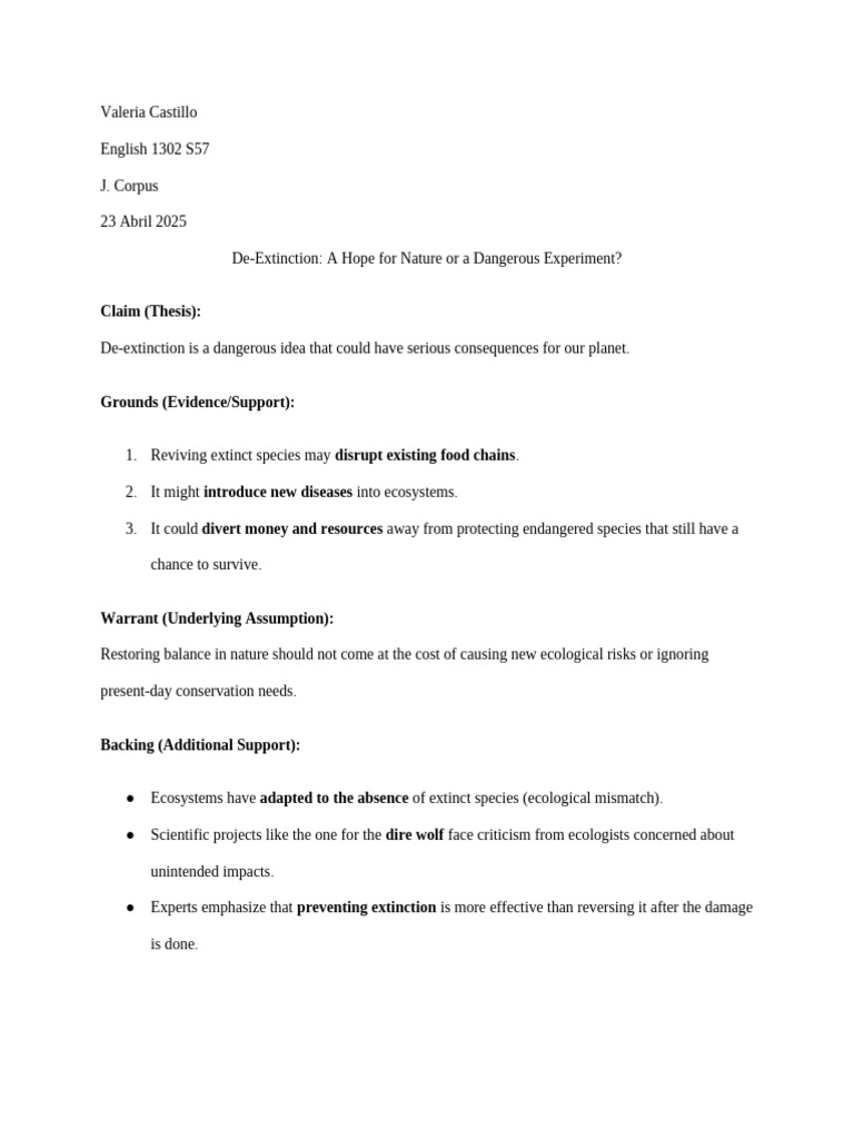 Outline De-Extintion | PDF