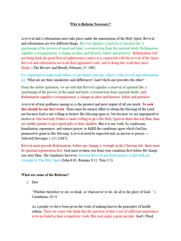 Why Reform Is Necessary | PDF | Abrahamic Religions | Christian Belief ...