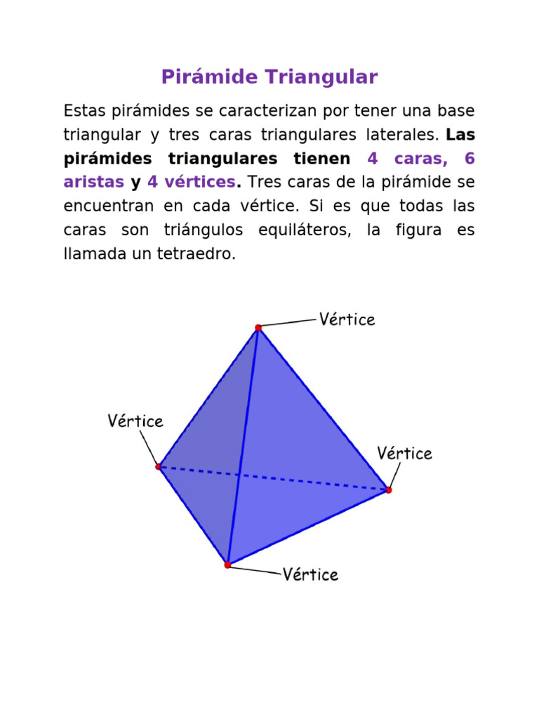 Pirámide Triangular: Las Pirámides Triangulares Tienen y | PDF