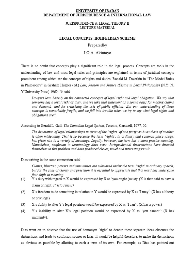 Hohfeld's Jural Relations Explained | PDF