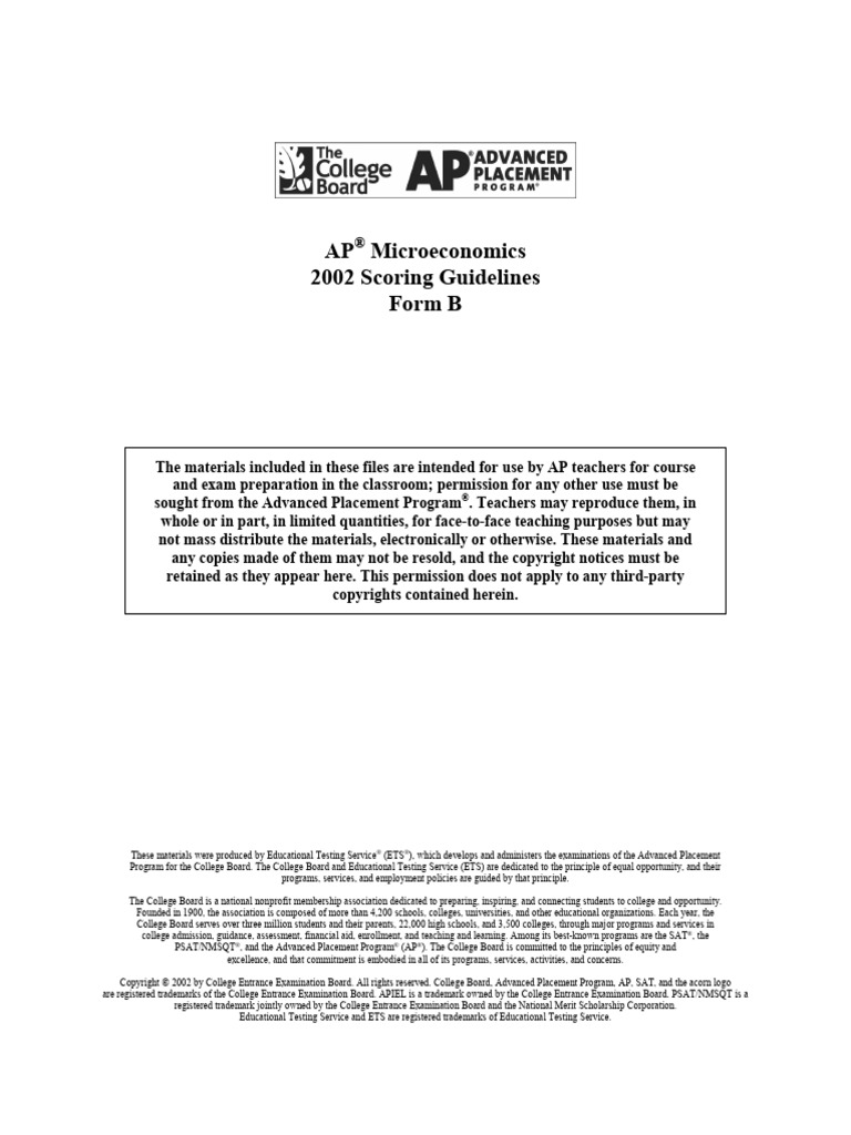 2002 AP Microeconomics Form B Scoring Guidelines | PDF | Labour ...