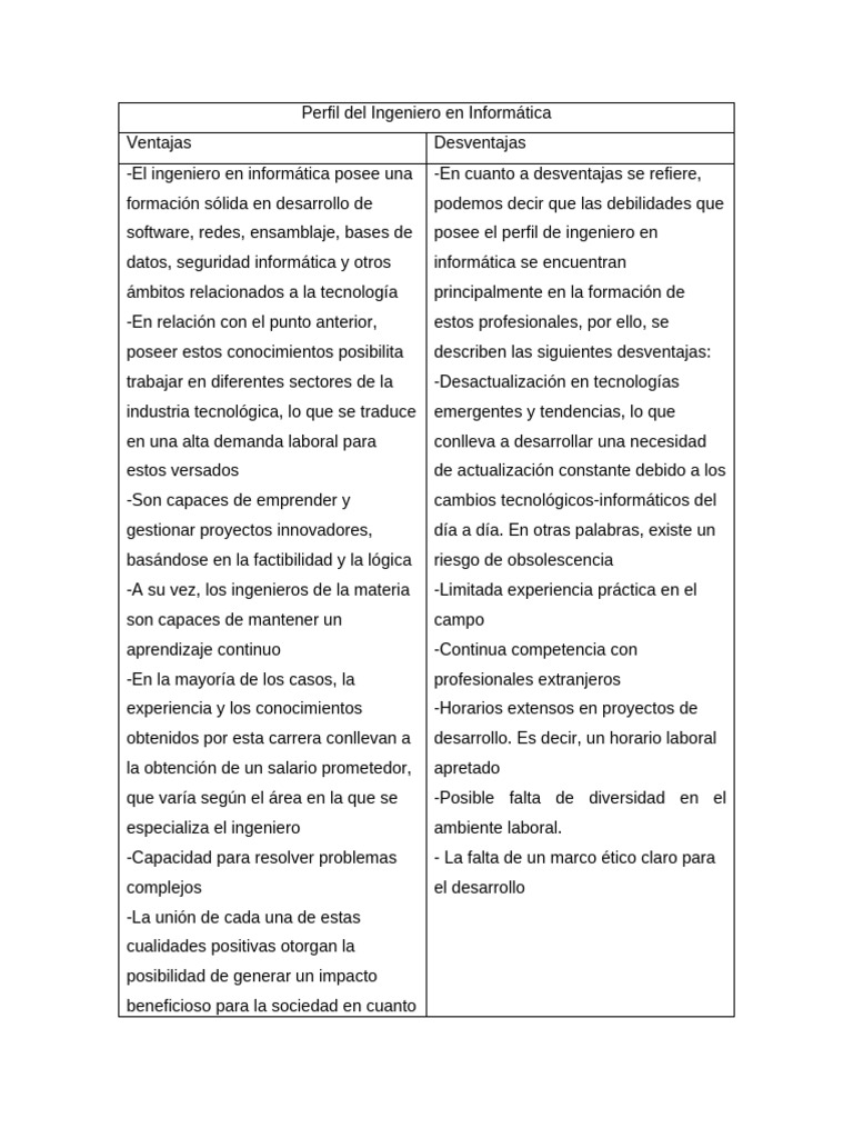 Perfil del Ingeniero Informático | PDF | Ingeniero | Informática