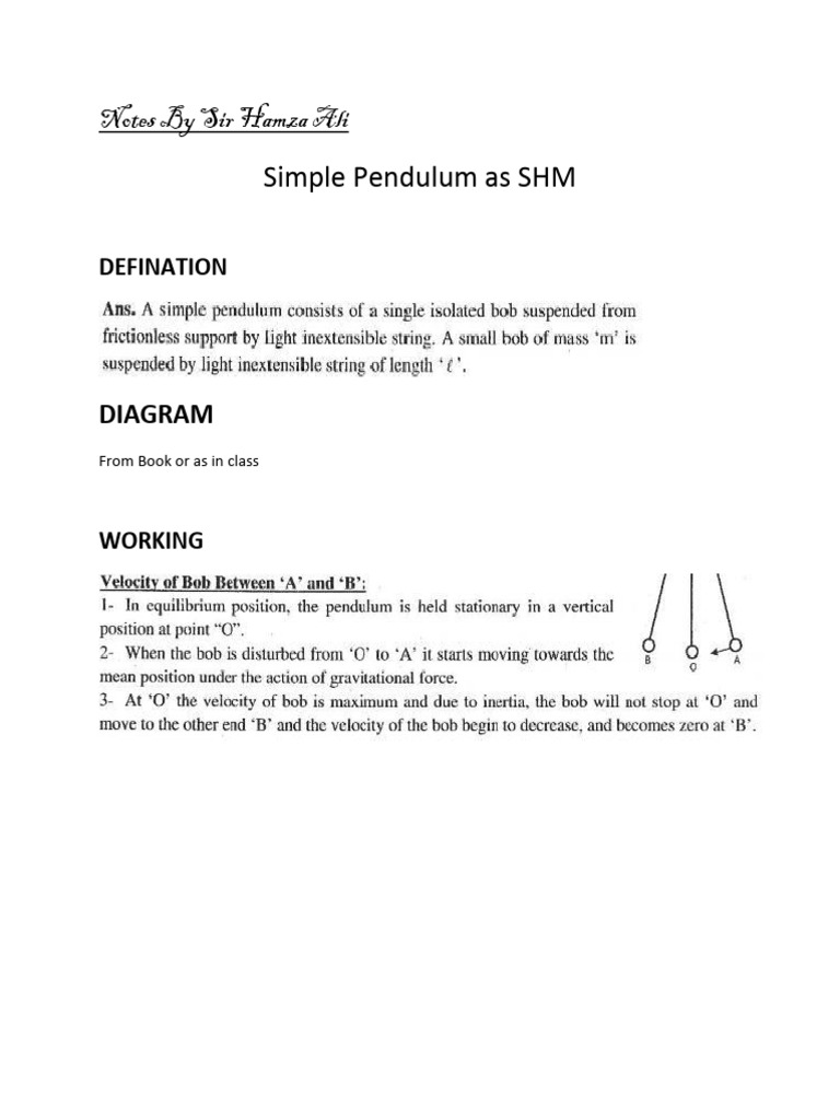 Simple Pendulum | PDF