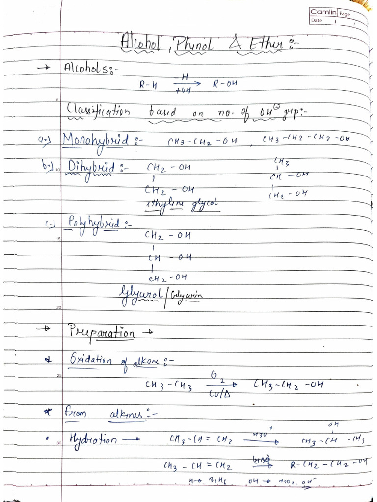 Alcohol Phenol and Ether | PDF
