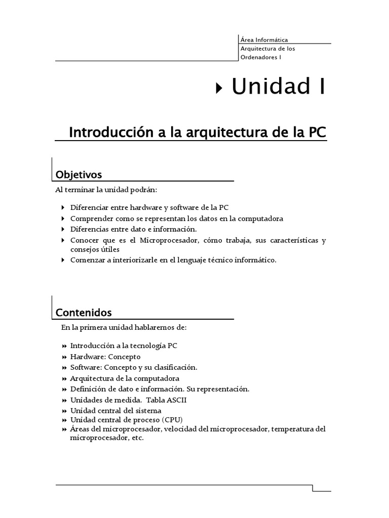 Unidad 1 - 2020 | PDF | Microprocesador | Hardware de la computadora