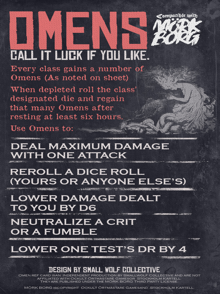 Mörk Borg Omen Reference Guide | PDF