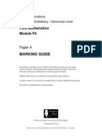 Pure Mathematics Module P4: Marking Guide