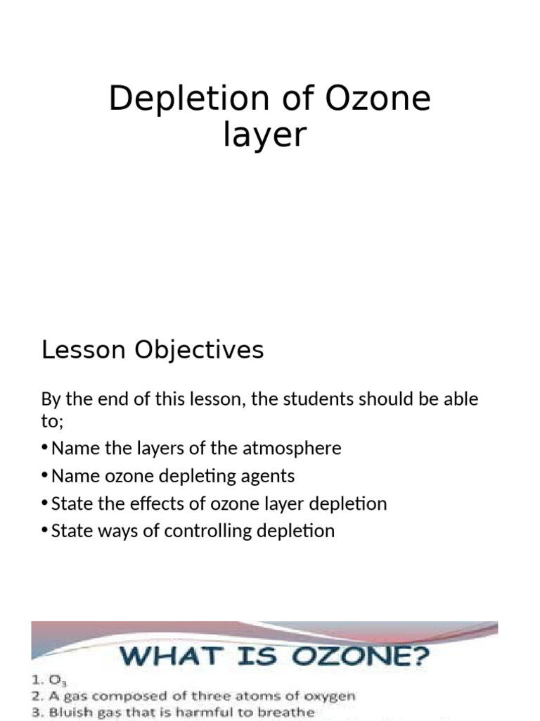 Depletion of Ozone Layer | PDF