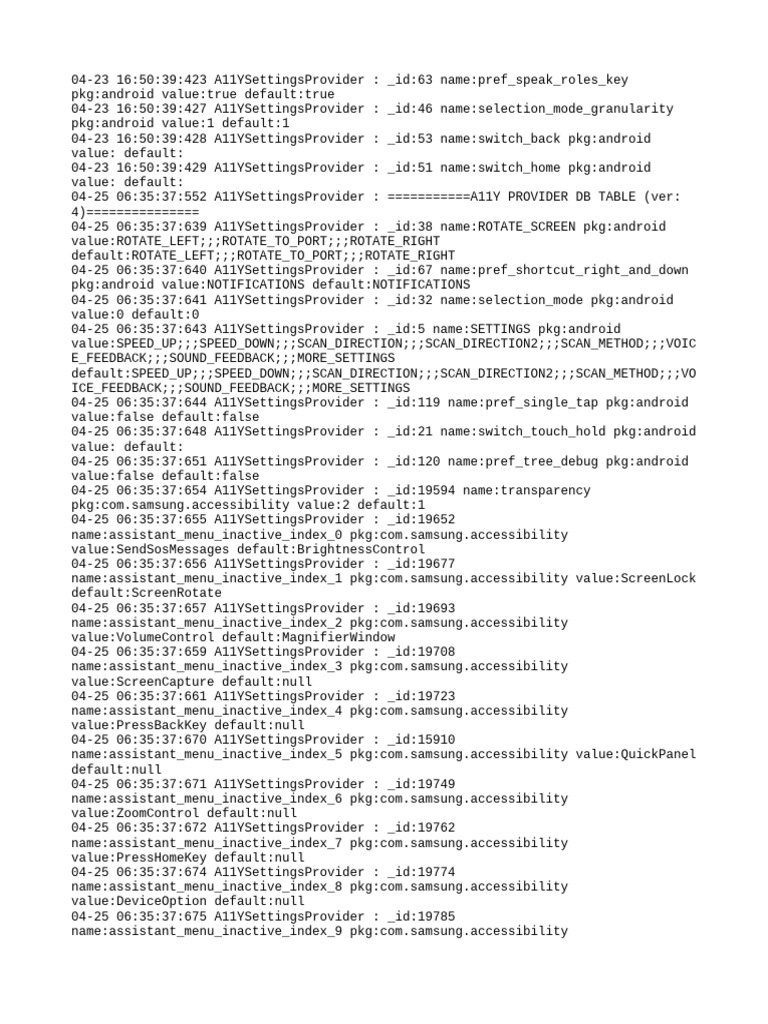 Android Accessibility Settings Log | PDF | System Software | Software