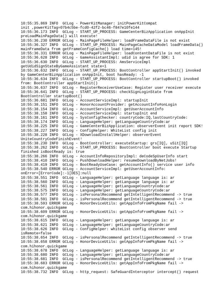 GameCenter Startup Log Analysis | PDF | Software | Internet
