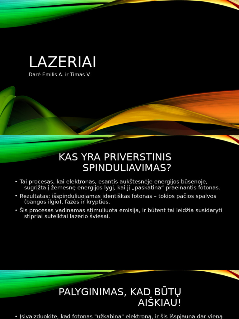 Lazeriai. Timas V Ir Emilis A. Turbo | PDF