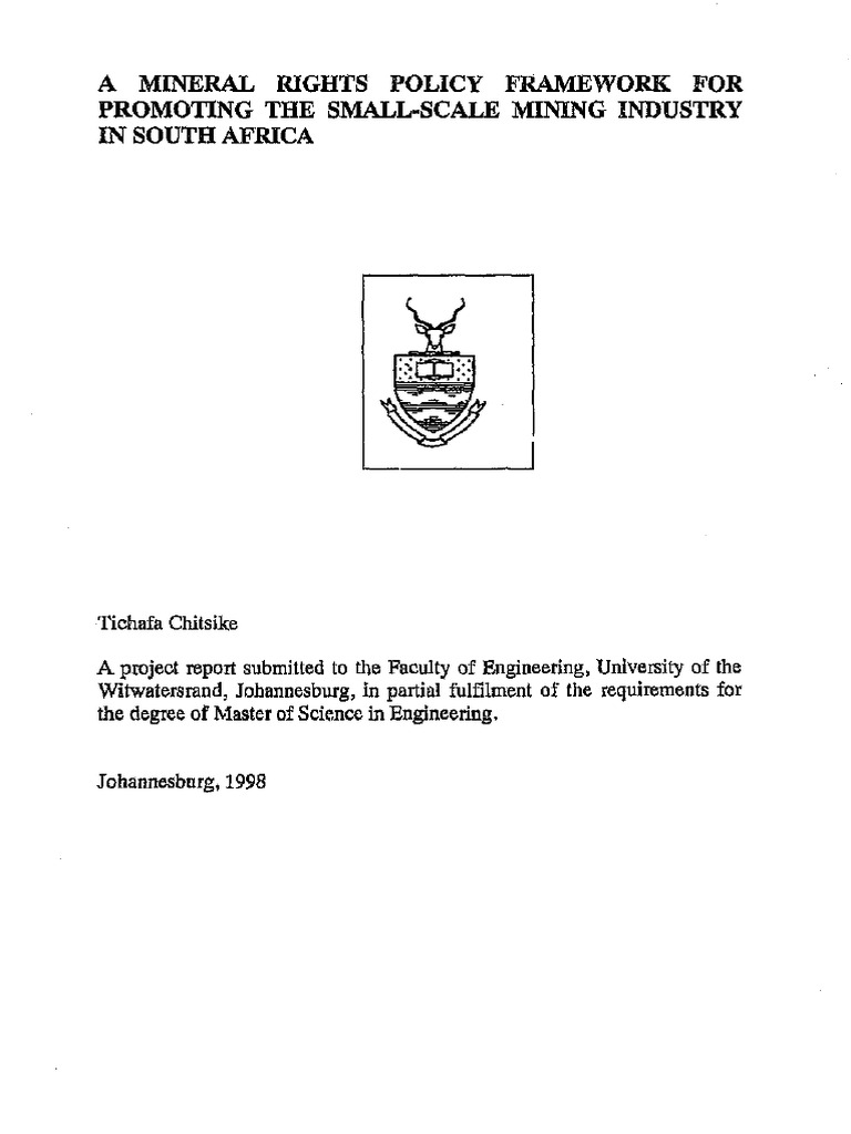 Mineral Rights Policy for Small-Scale Mining | PDF | Mining | Unemployment