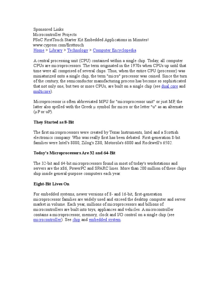 Understanding Microprocessors and Their Functions | PDF ...