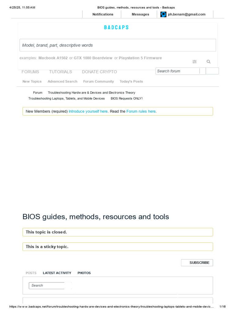 BIOS Guides, Methods, Resources and Tools - Badcaps | PDF | Bios | Internet  Forum