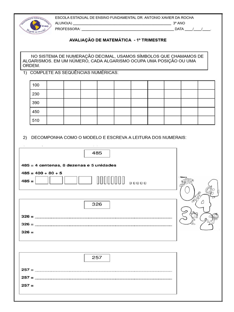 prova 3 ano matematica | PDF