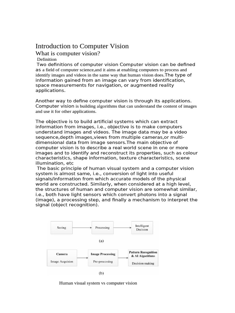 Computer Vision: Concepts and Evolution | PDF | Computer Vision | Deep ...