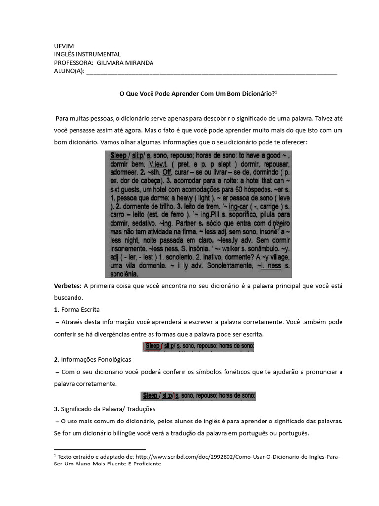 Como Usar o Dicionario | PDF | Palavra | Escrita