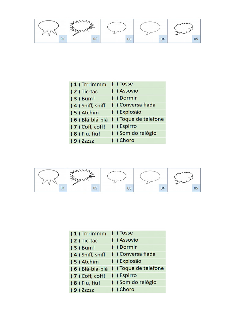 Funções de Balões e Onomatopeias | PDF
