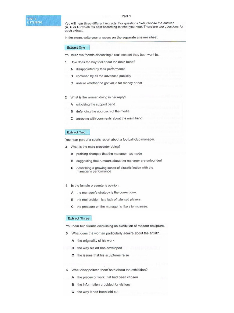 Test 6 - Listening | PDF