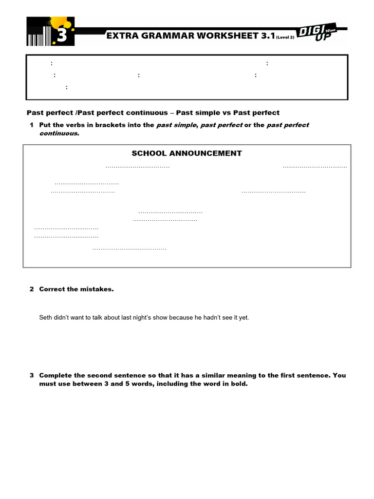 Past Tense Grammar Exercises | PDF | Languages | Foreign Language Studies