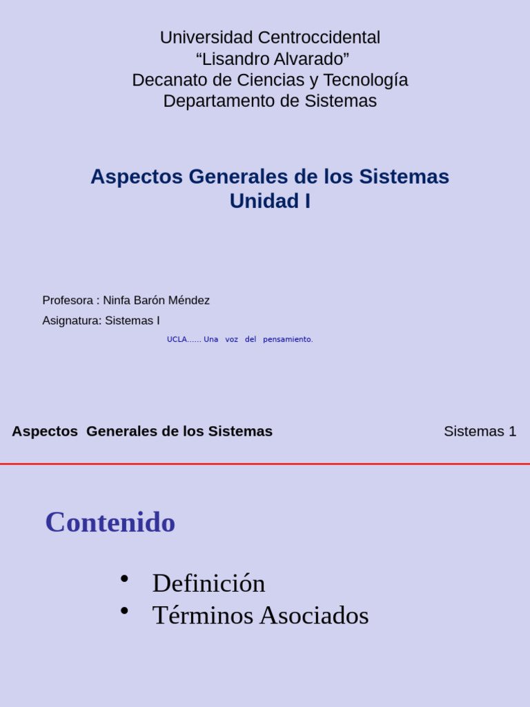 Unidad I - Aspectos Generales de Sistemas - Semana 1 | PDF | Sistema