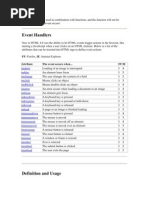 Events Are Normally Used in Combination With Functions