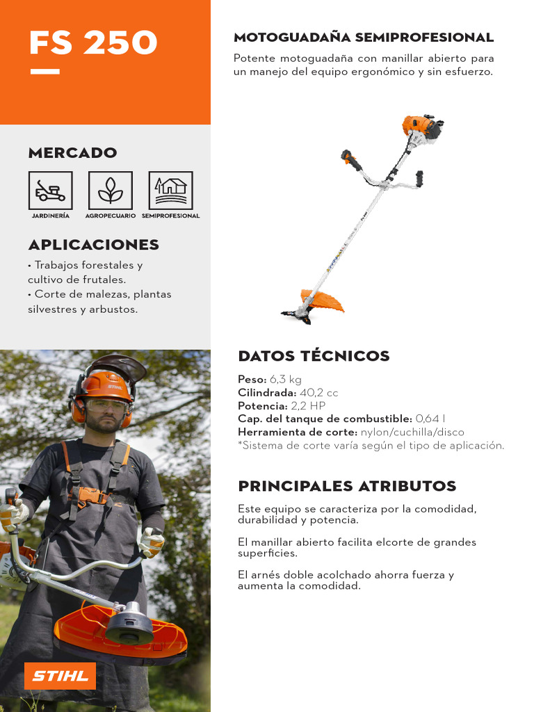 Ficha Técnica Desbrozadora Stihl FS 250 | PDF