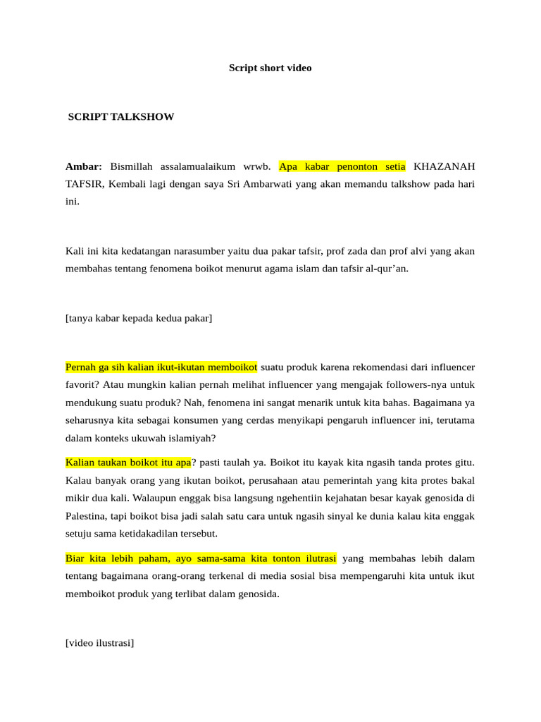 Script Video PPL | PDF