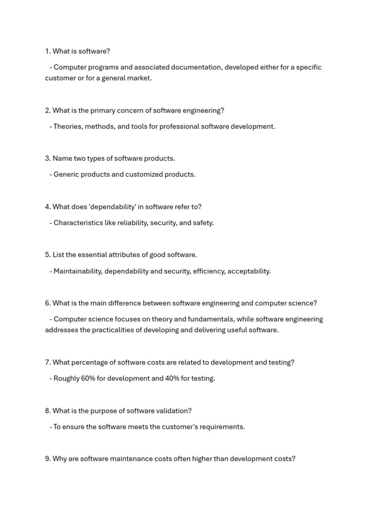 Overview of Software Engineering Concepts | PDF | Software | Computer ...