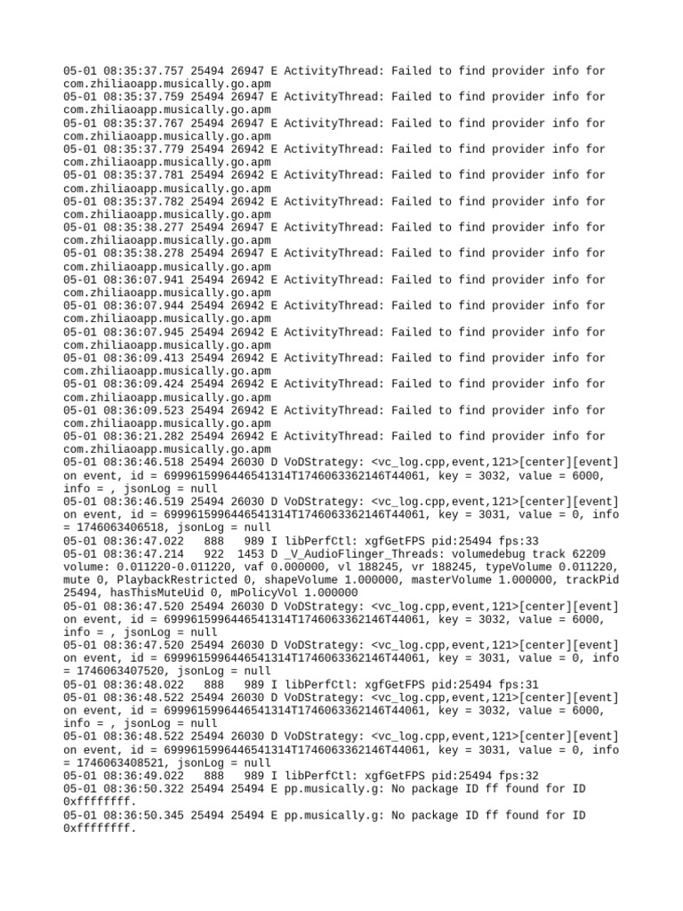App Provider Info Errors Log | PDF | Operating System Technology ...