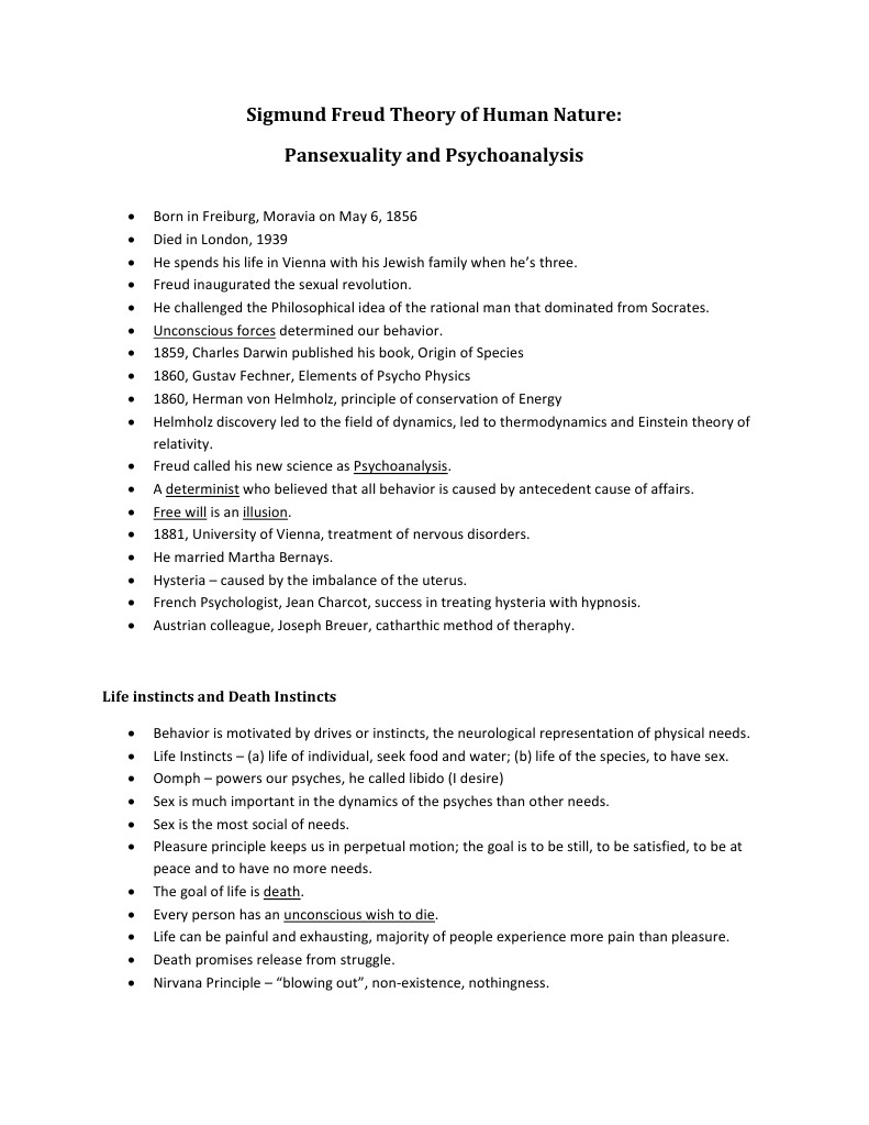Sigmund Freud Theory of Human Nature Id Sigmund Freud