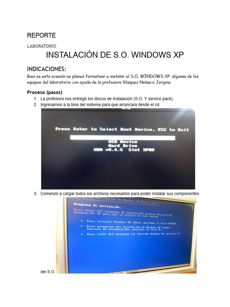 Instalación y Configuración de Windows XP | PDF | Microsoft Windows ...