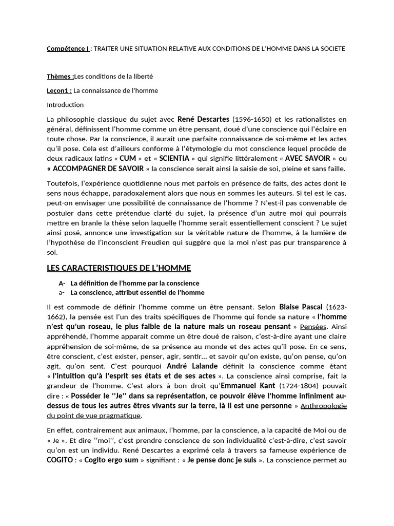 Comprendre l'Homme et la Conscience | PDF | Conscience | Inconscient